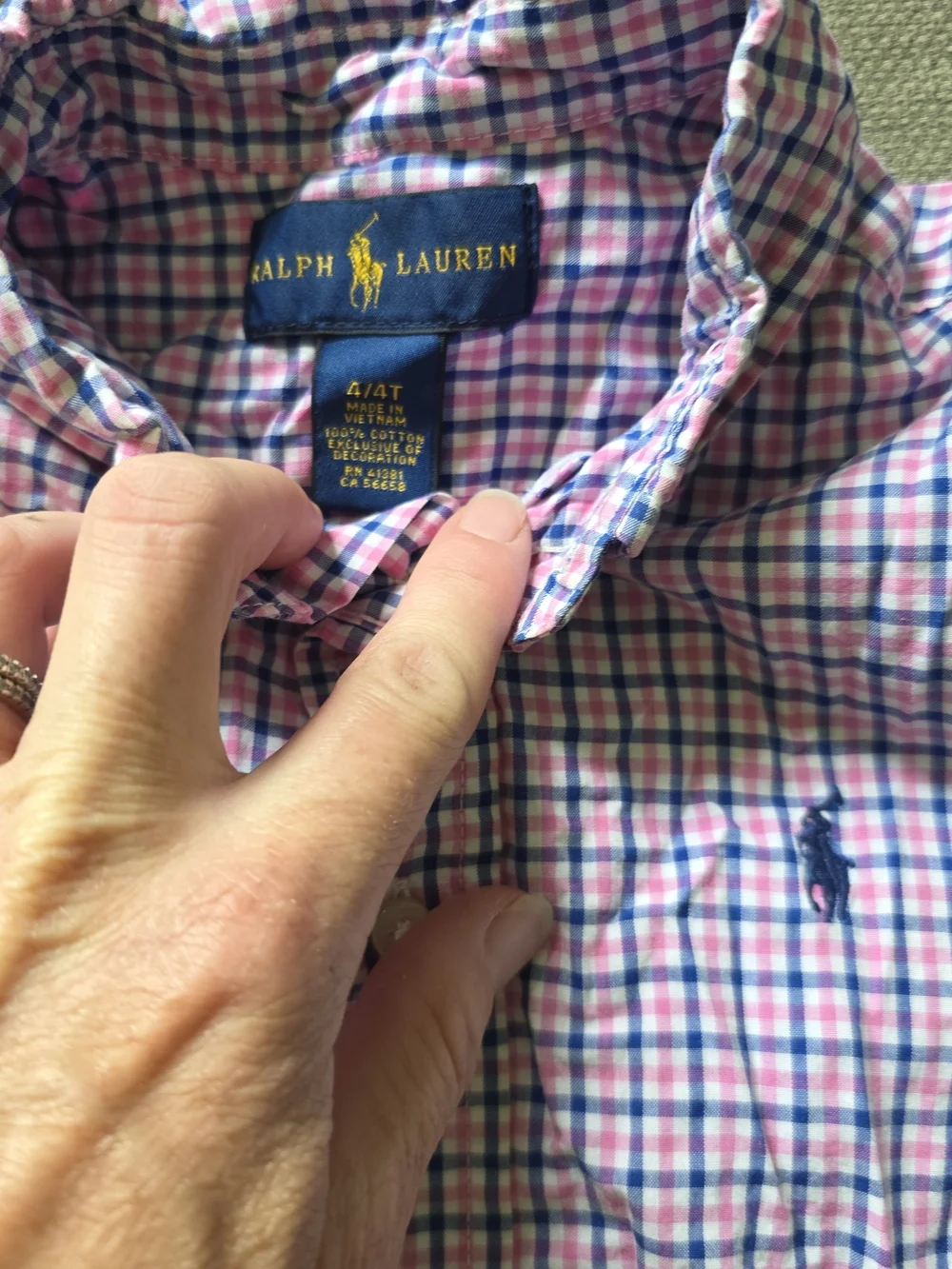 Ralph Lauren Pink & Blue Check Button-Down Shirt